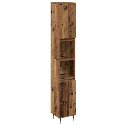 Badezimmermöbel Set mit Speicher 3 pcs Altholz 30 x 30 x 180 cm