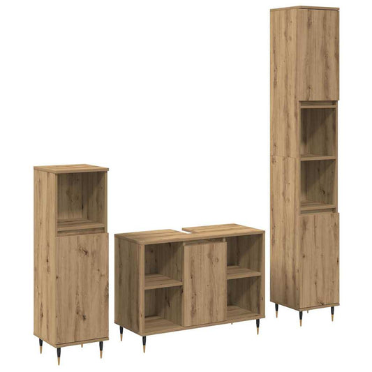 Badezimmermöbel Set 3 pcs Artisan Eiche 30 x 30 x 180 cm