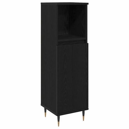 Badezimmermöbel Set 3 pcs Schwarz Eichen-Optik 30 x 30 x 180 cm