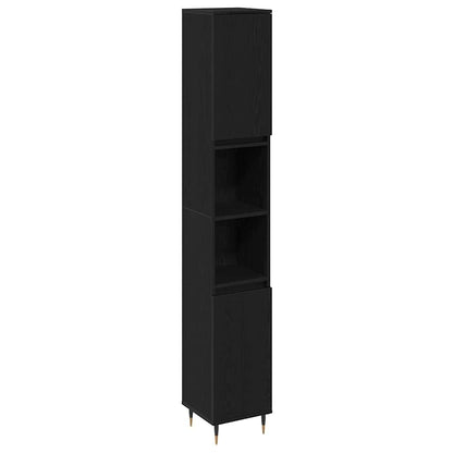 Badezimmermöbel Set 3 pcs Schwarze Eiche 30 x 30 x 180 cm