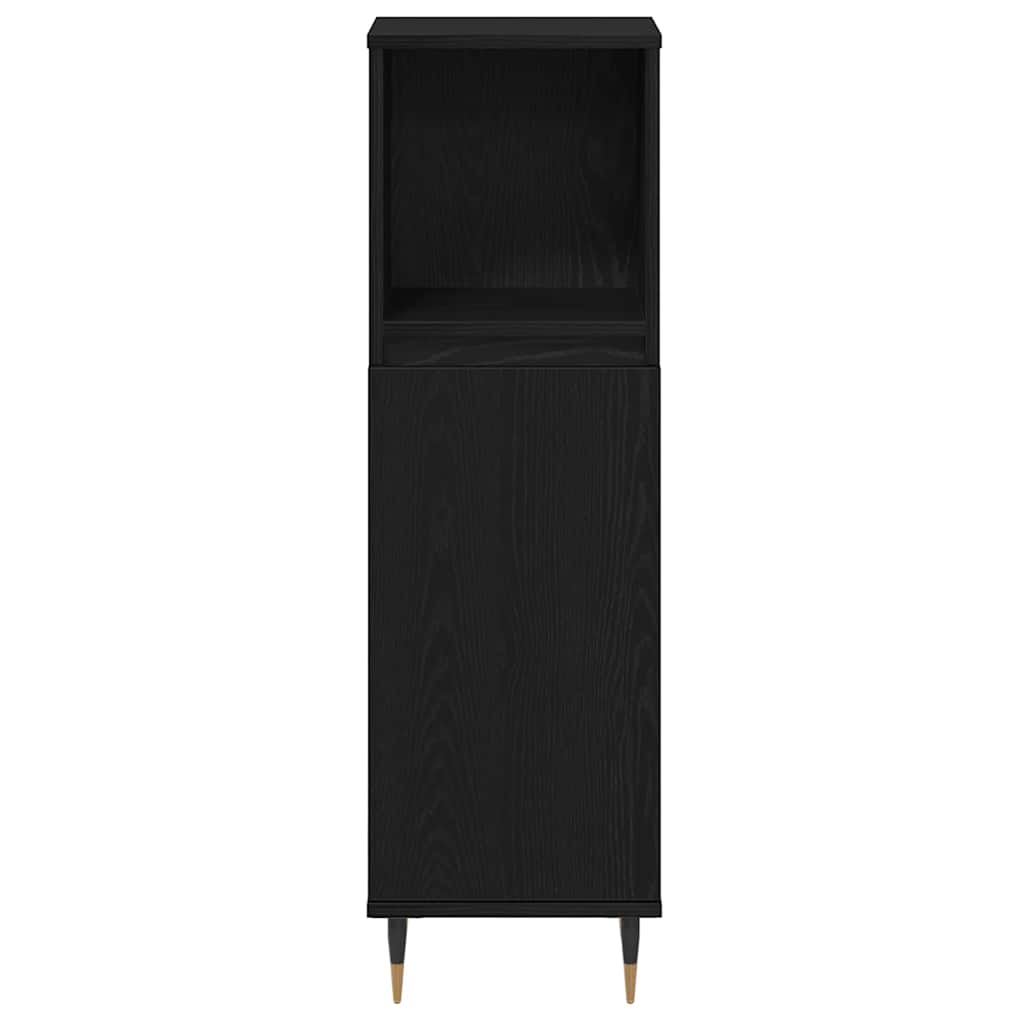 Badezimmermöbel Set 3 pcs Schwarz Eichen-Optik 30 x 30 x 180 cm