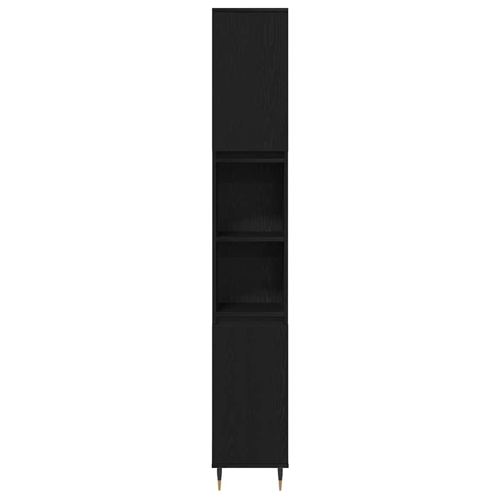 Badezimmermöbel Set 3 pcs Schwarz Eichen-Optik 30 x 30 x 180 cm