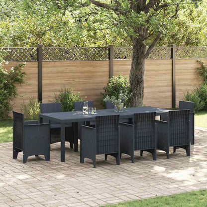 Garten-Esstisch Anthrazit 250 x 100 x 73 cm Poly-Rattan
