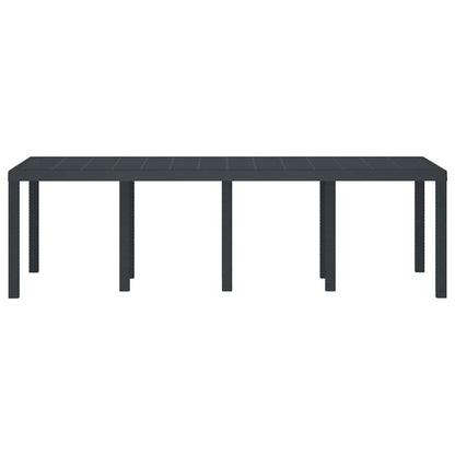 Garten-Esstisch Anthrazit 250 x 100 x 73 cm Poly-Rattan