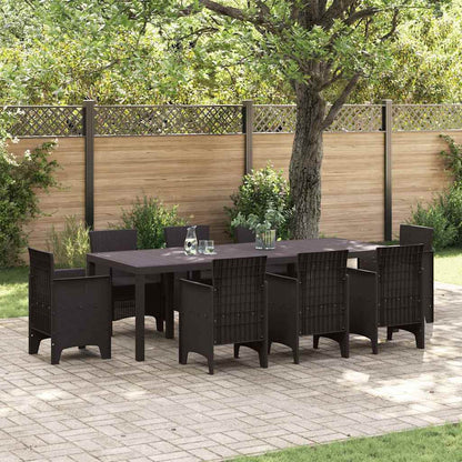 Garten-Esstisch Braun 250 x 100 x 73 cm Poly-Rattan
