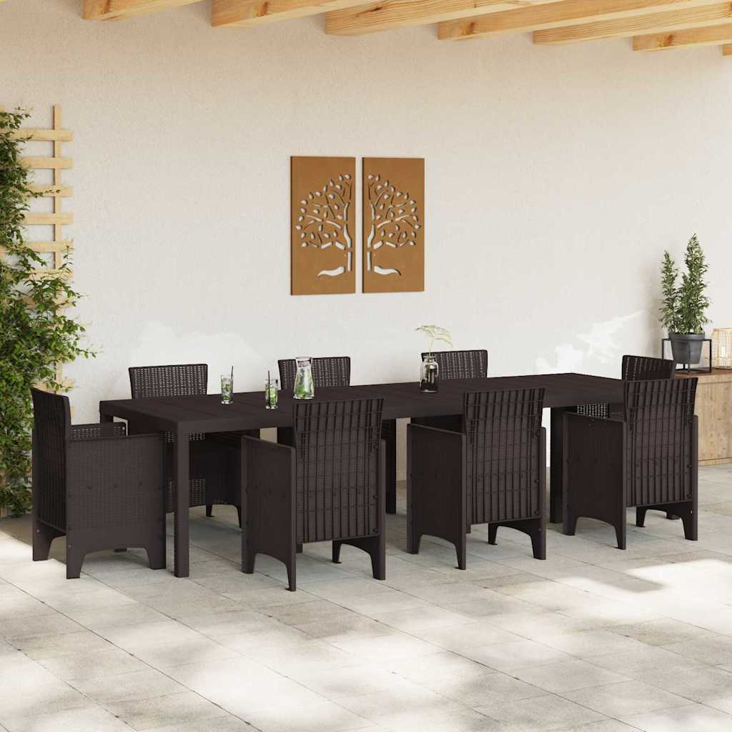 Gartentisch Braun 300 x 100 x 73 cm Poly-Rattan