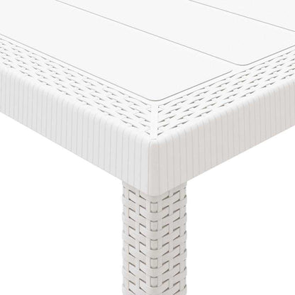 Gartentisch Weiß 300 x 100 x 73 cm Poly-Rattan