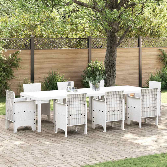 Gartentisch Weiß 300 x 100 x 73 cm Poly-Rattan