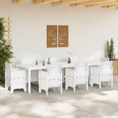 Gartentisch Weiß 300 x 100 x 73 cm Poly-Rattan