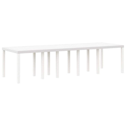 Gartentisch Weiß 300 x 100 x 73 cm Poly-Rattan