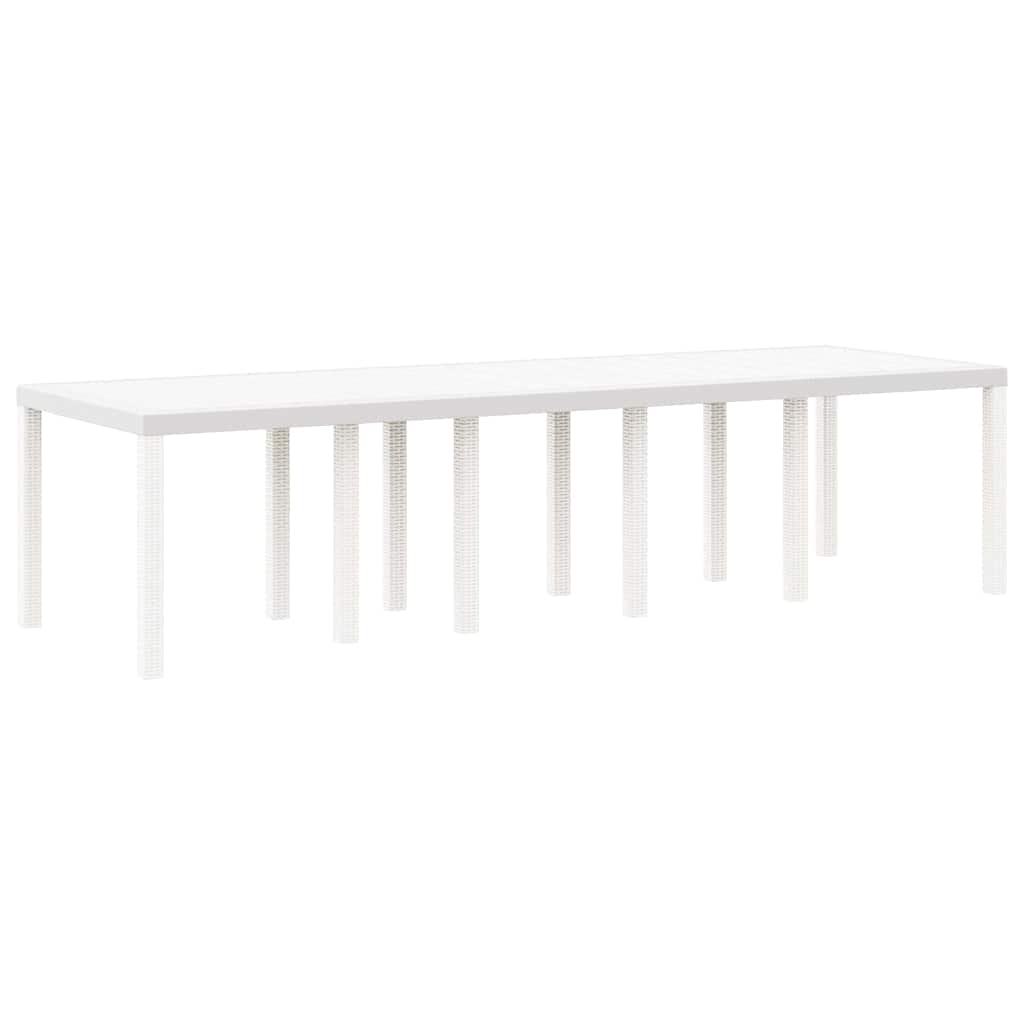 Gartentisch Weiß 300 x 100 x 73 cm Poly-Rattan