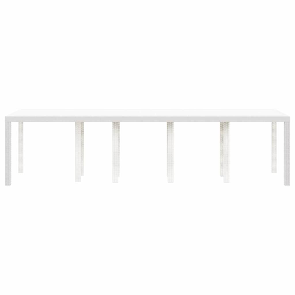 Gartentisch Weiß 300 x 100 x 73 cm Poly-Rattan