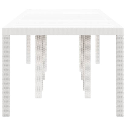 Gartentisch Weiß 300 x 100 x 73 cm Poly-Rattan
