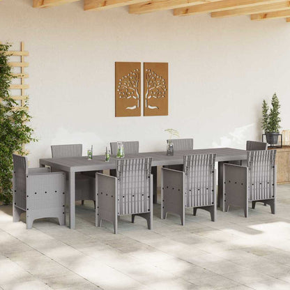 Gartentisch Hellgrau 300 x 100 x 73 cm Poly-Rattan