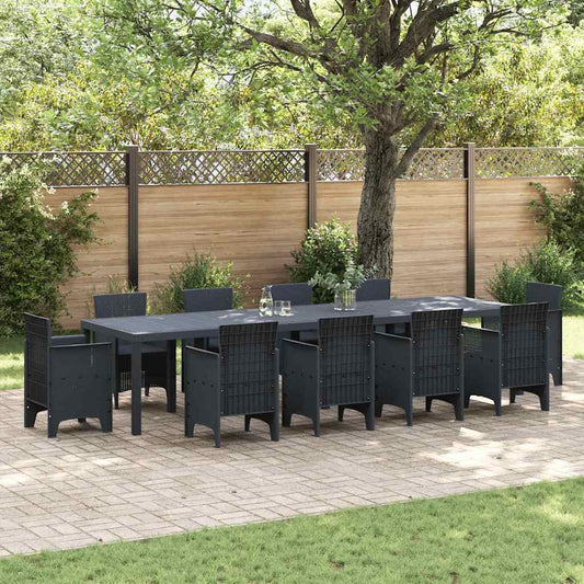 Gartentisch Anthrazit 350 x 100 x 73 cm Poly-Rattan