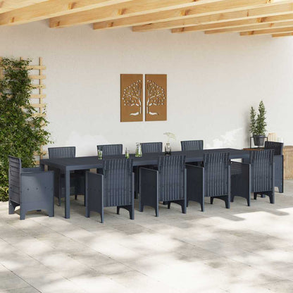 Gartentisch Anthrazit 350 x 100 x 73 cm Poly-Rattan