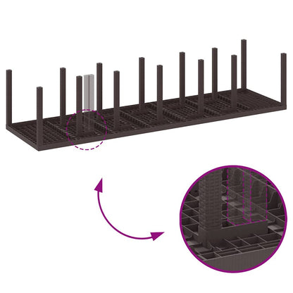 Garten-Esstisch Braun 350 x 100 x 73 cm Poly-Rattan