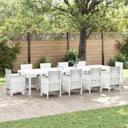 Gartentisch Weiß 350 x 100 x 73 cm Poly-Rattan