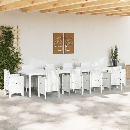 Gartentisch Weiß 350 x 100 x 73 cm Poly-Rattan