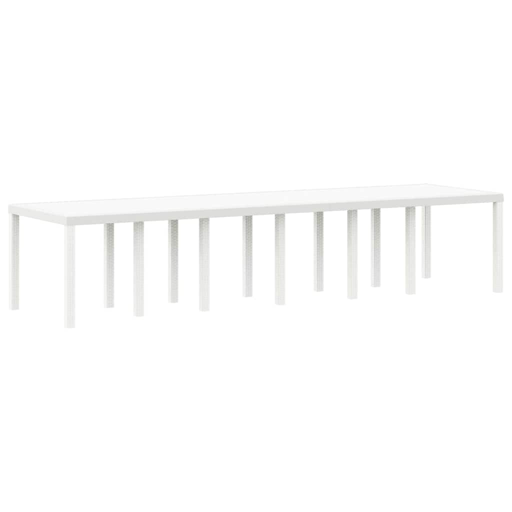 Gartentisch Weiß 350 x 100 x 73 cm Poly-Rattan