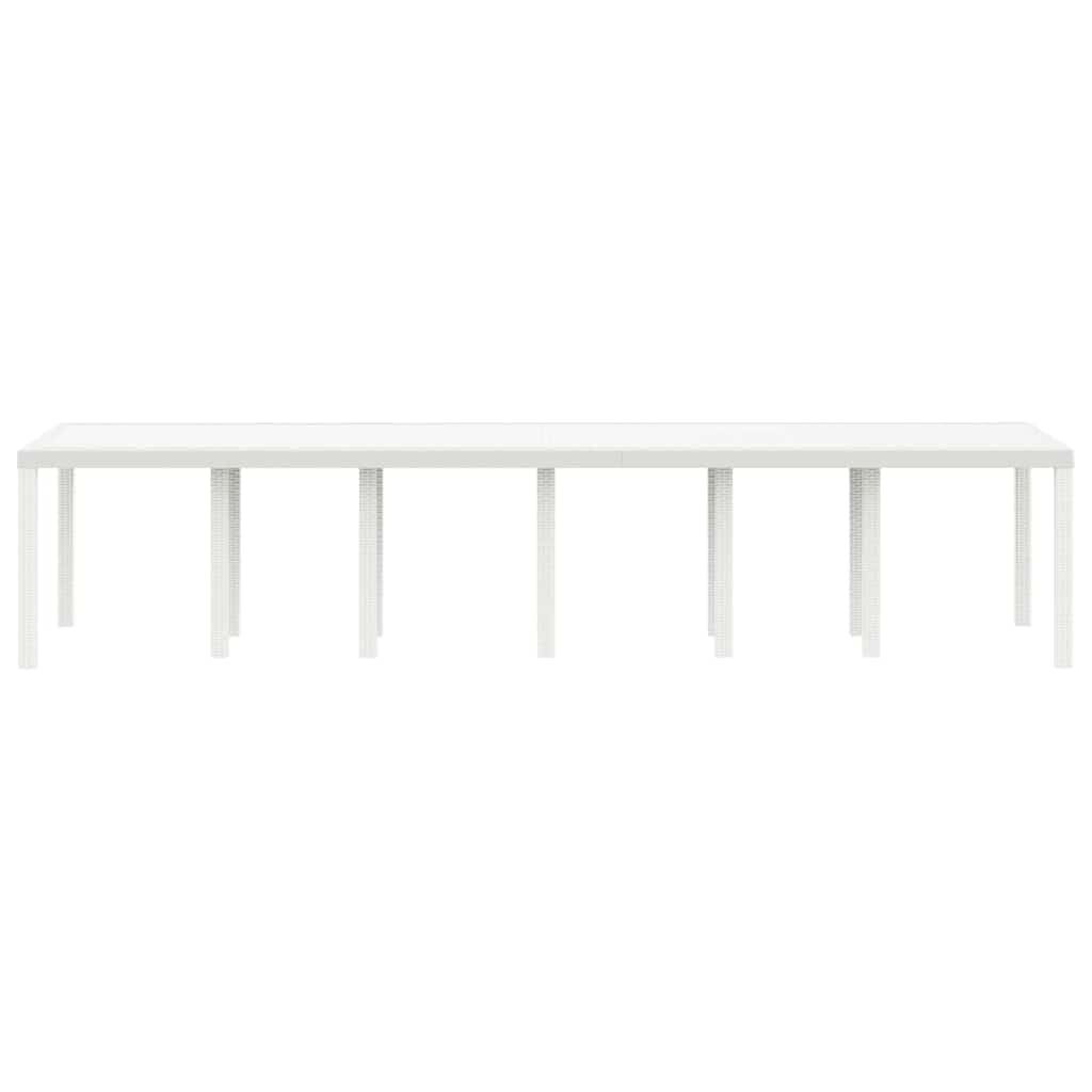 Gartentisch Weiß 350 x 100 x 73 cm Poly-Rattan