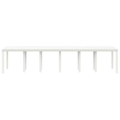 Gartentisch Weiß 350 x 100 x 73 cm Poly-Rattan
