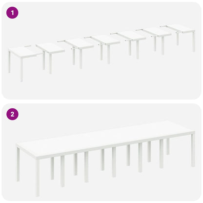 Gartentisch Weiß 350 x 100 x 73 cm Poly-Rattan