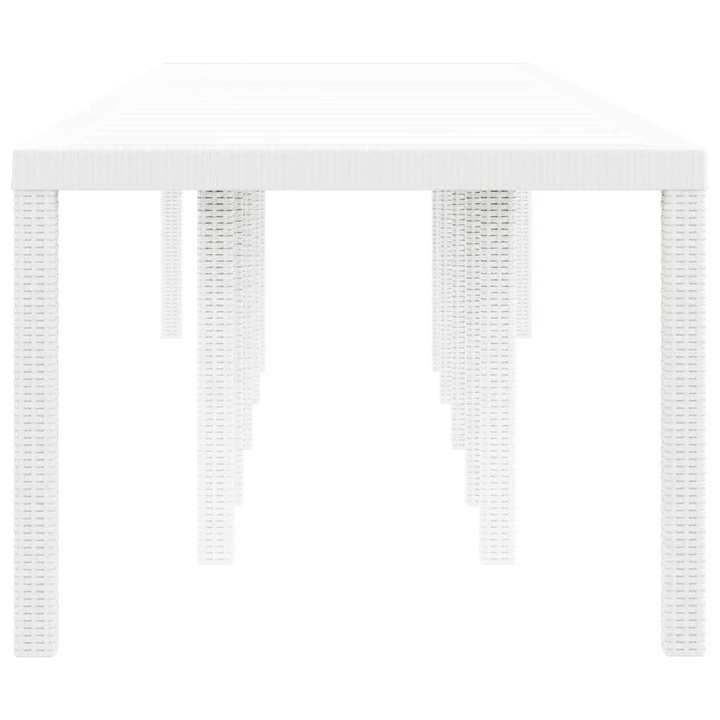 Gartentisch Weiß 350 x 100 x 73 cm Poly-Rattan