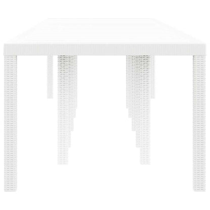 Gartentisch Weiß 350 x 100 x 73 cm Poly-Rattan