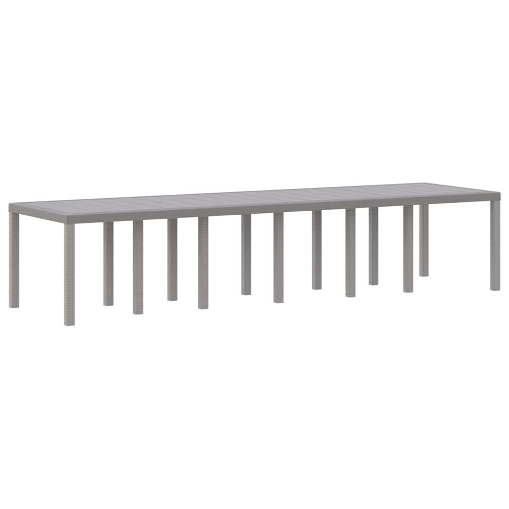 Gartentisch Hellgrau 350 x 100 x 73 cm Poly-Rattan
