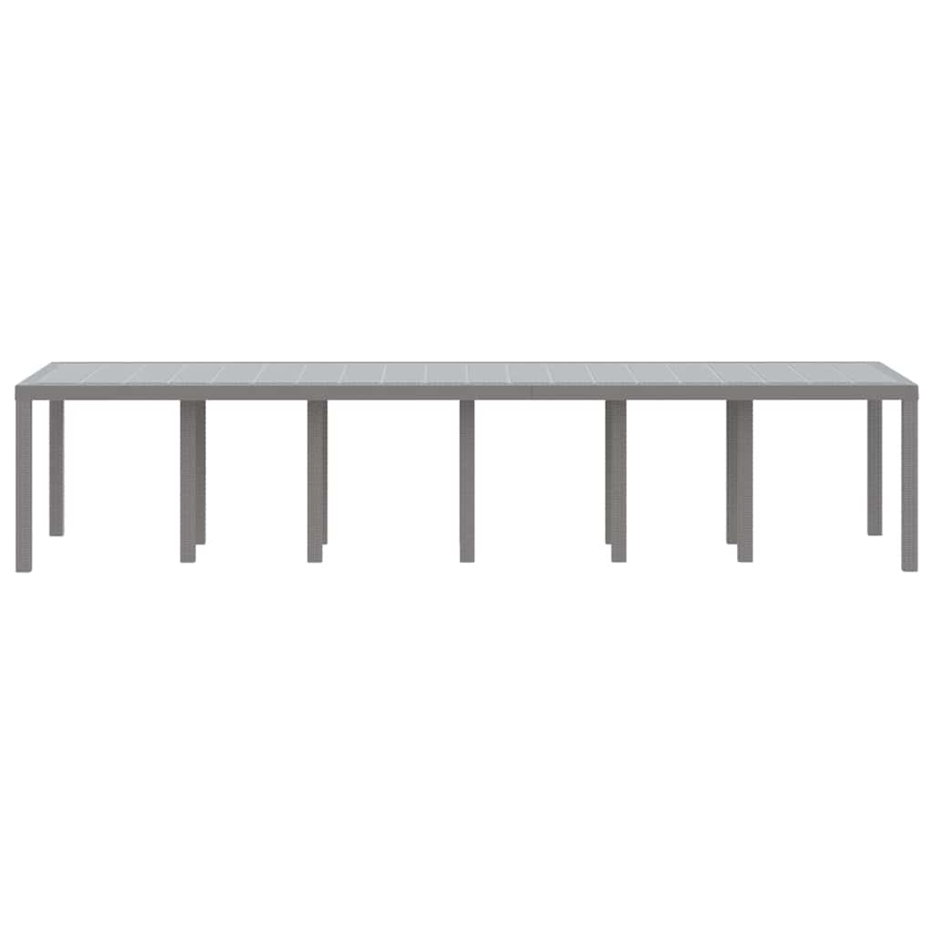 Gartentisch Hellgrau 350 x 100 x 73 cm Poly-Rattan