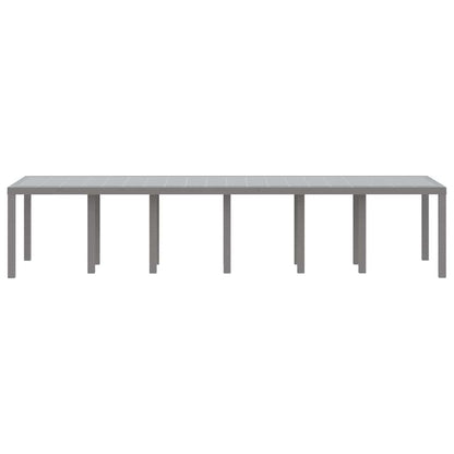 Gartentisch Hellgrau 350 x 100 x 73 cm Poly-Rattan