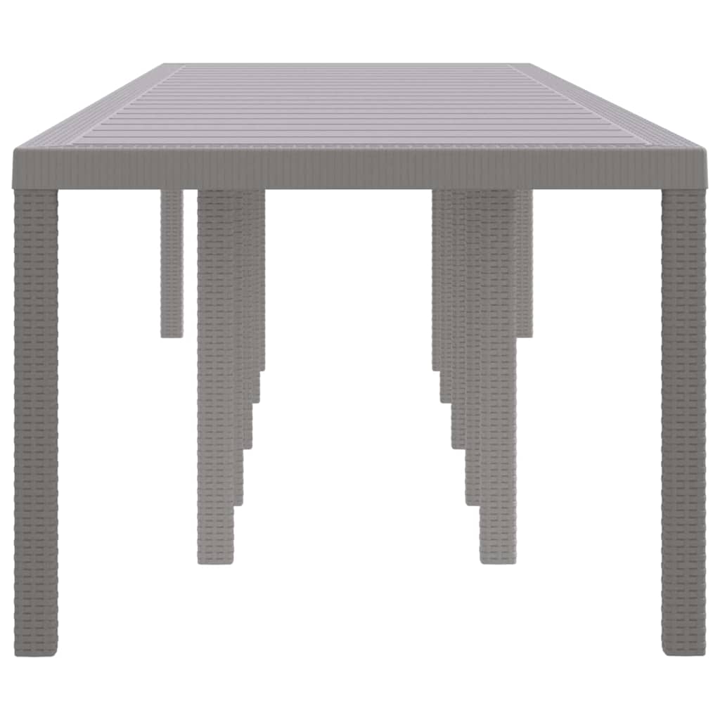 Gartentisch Hellgrau 350 x 100 x 73 cm Poly-Rattan
