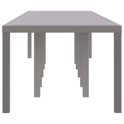 Gartentisch Hellgrau 350 x 100 x 73 cm Poly-Rattan