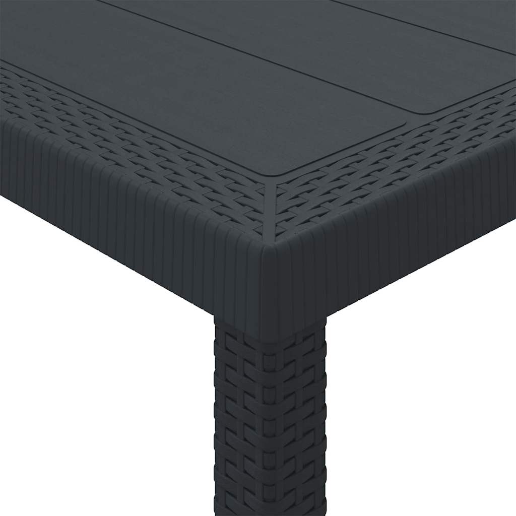 Gartentisch Anthrazit 400 x 100 x 73 cm Poly-Rattan