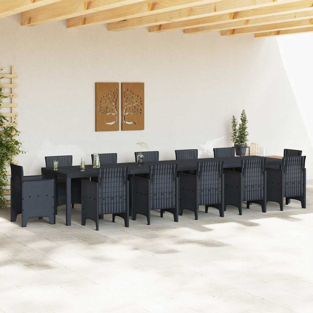 Gartentisch Anthrazit 400 x 100 x 73 cm Poly-Rattan