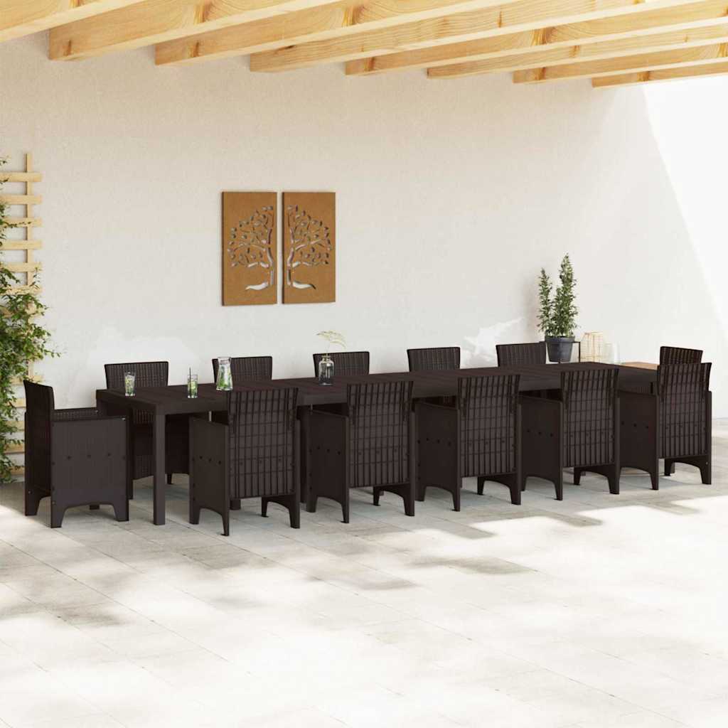 Garten-Esstisch Braun 400 x 100 x 73 cm Poly-Rattan