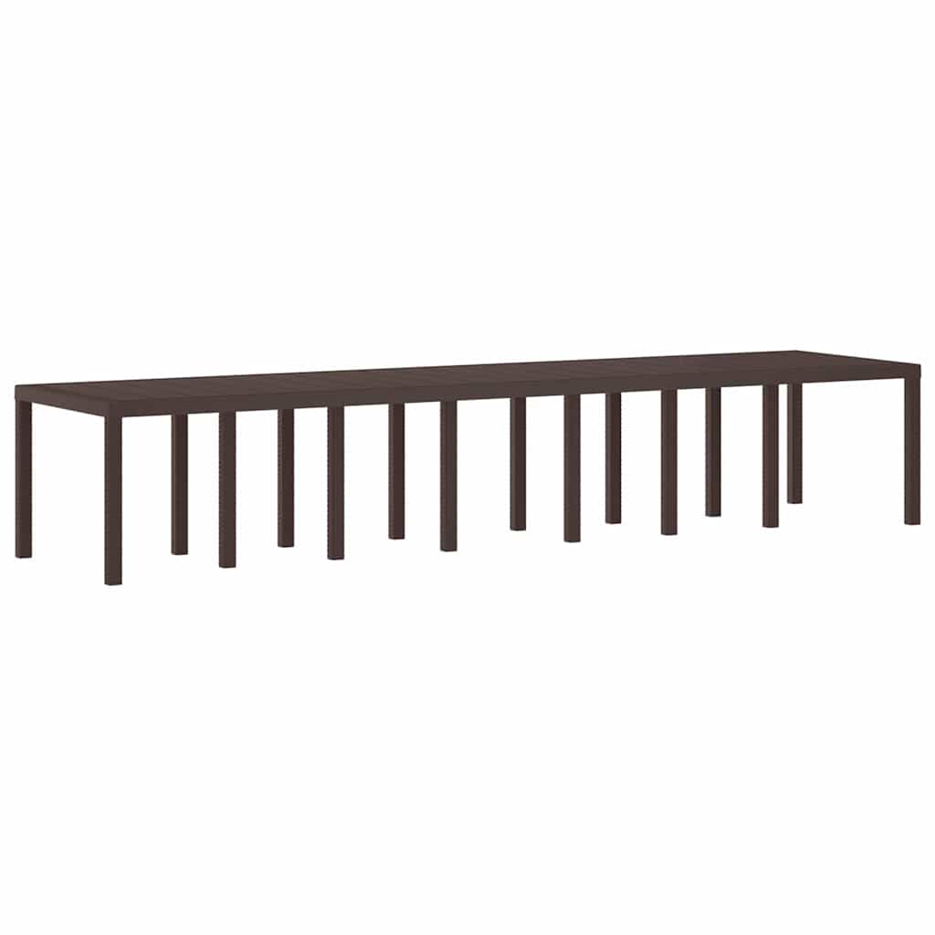 Garten-Esstisch Braun 400 x 100 x 73 cm Poly-Rattan