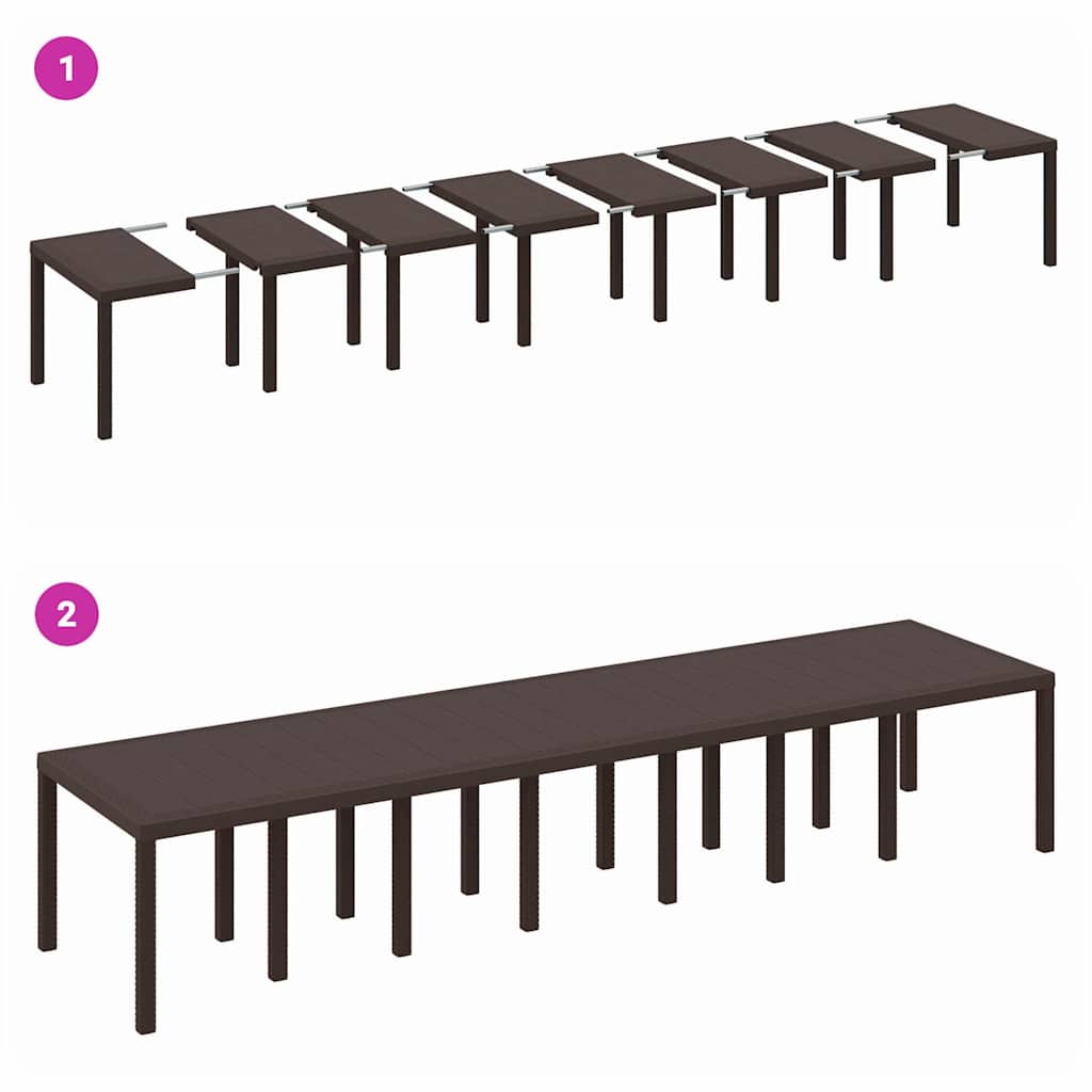 Gartentisch Braun 400 x 100 x 73 cm Poly-Rattan