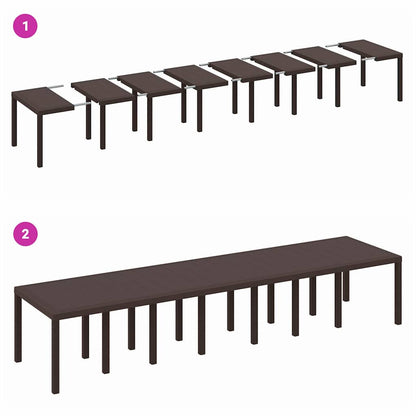 Gartentisch Braun 400 x 100 x 73 cm Poly-Rattan