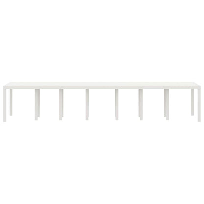 Gartentisch Weiß 400 x 100 x 73 cm Poly-Rattan