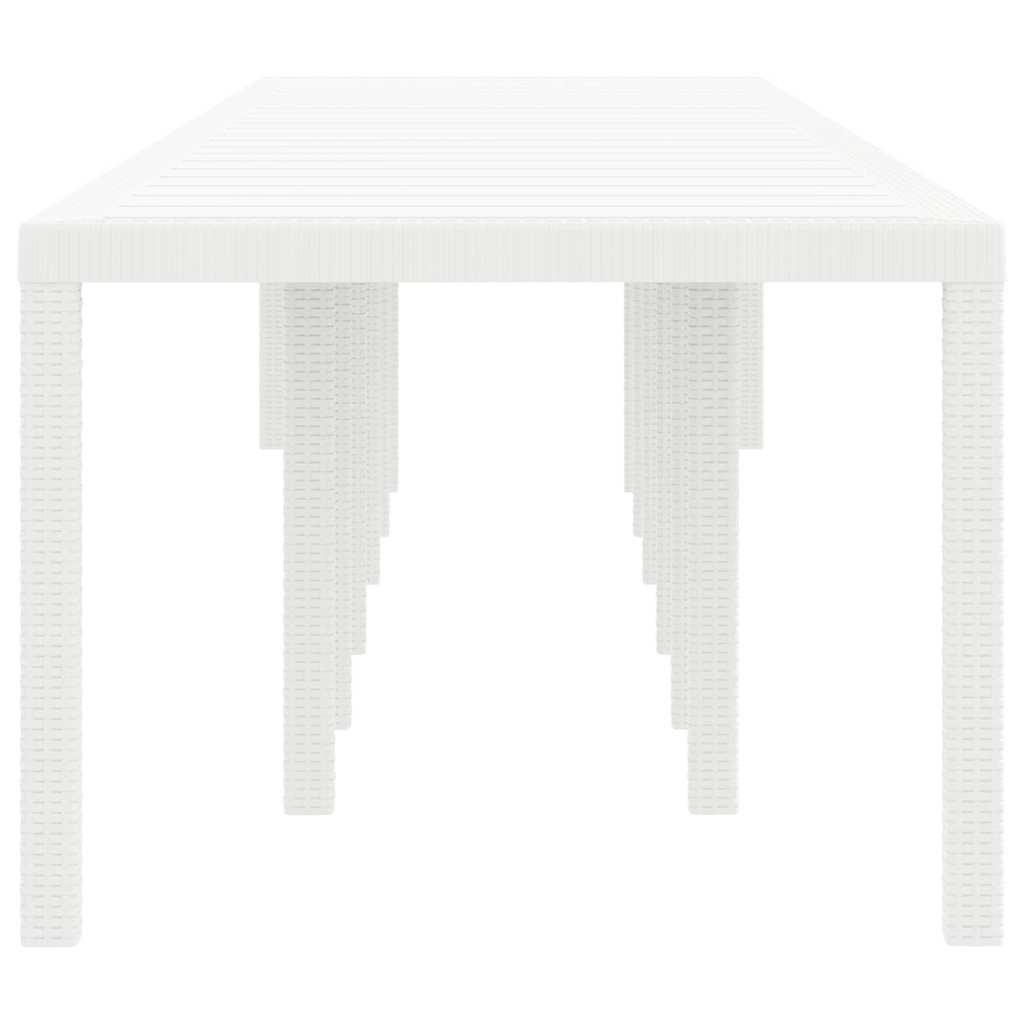 Gartentisch Weiß 400 x 100 x 73 cm Poly-Rattan