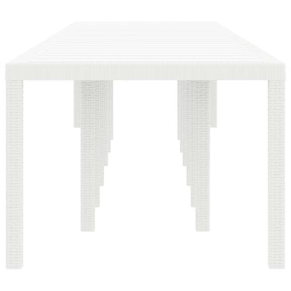 Gartentisch Weiß 400 x 100 x 73 cm Poly-Rattan