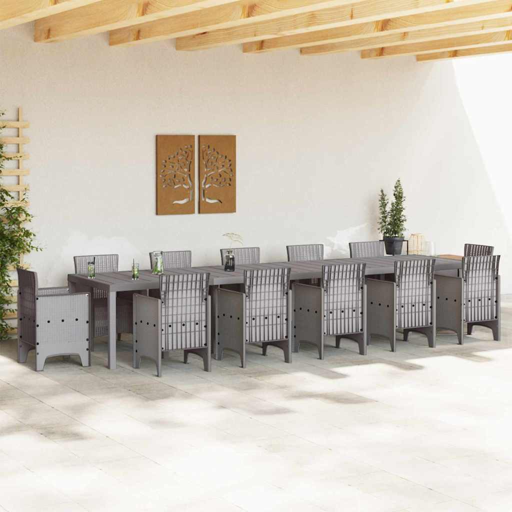 Gartentisch Hellgrau 400 x 100 x 73 cm Poly-Rattan