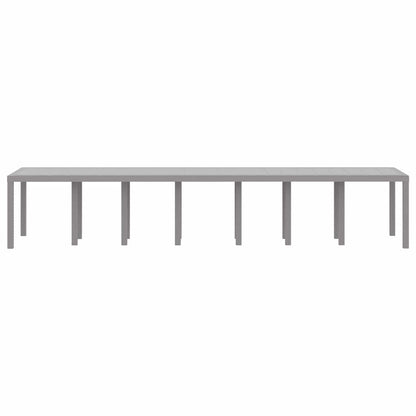 Gartentisch Hellgrau 400 x 100 x 73 cm Poly-Rattan