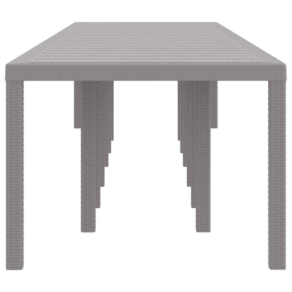 Gartentisch Hellgrau 400 x 100 x 73 cm Poly-Rattan