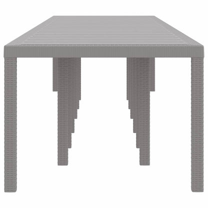 Gartentisch Hellgrau 400 x 100 x 73 cm Poly-Rattan