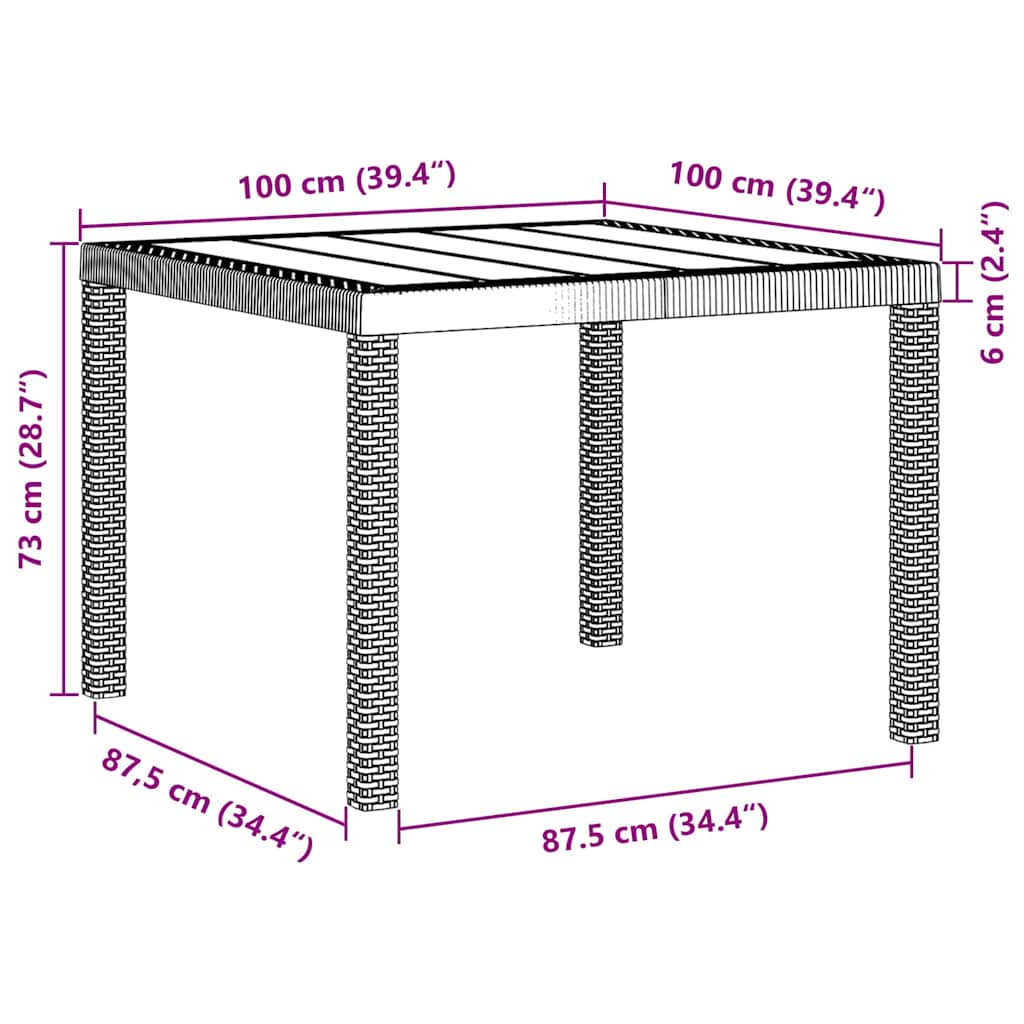 Garten Essgruppe 5 pcs Weiß Polt Rattan