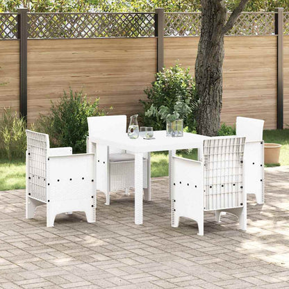 Garten Essgruppe 5 pcs Weiß Polt Rattan