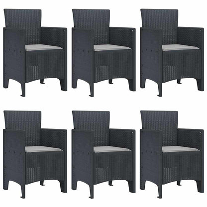 Garten Essgruppe 7 pcs Anthrazit Polt Rattan